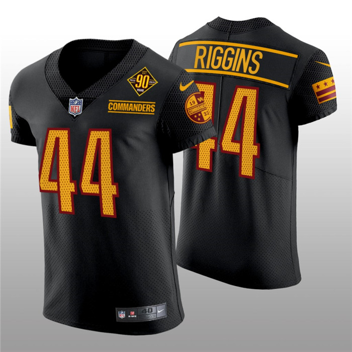 Men's Washington Commanders #44 John Riggins 90th Anniversary Black Elite Stitched Jersey Men's Washington Commanders #44 John Riggins 90th Anniversary Black Elite Stitched Jersey